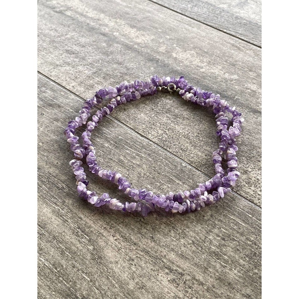 Amethyst Necklace Artisan Amethyst Chips Natural Stone Jewelry